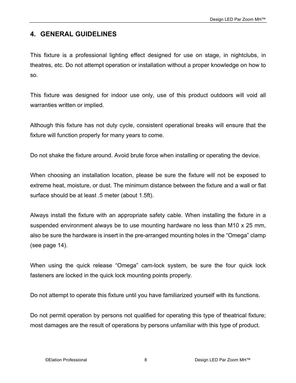 Elation Professional Landscape Lighting User Manual | Page 8 / 52