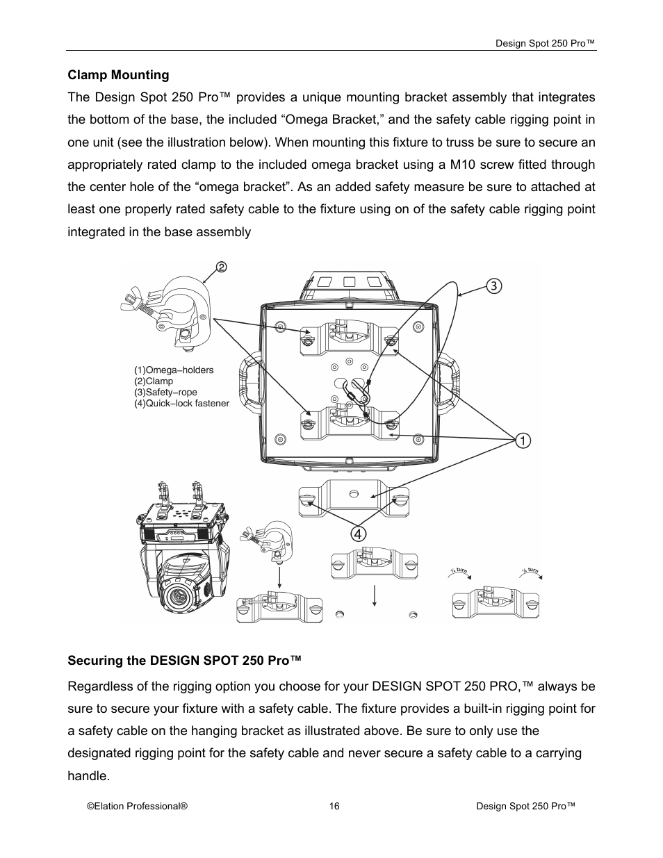 Elation Professional Design Spot 250 Pro User Manual | Page 16 / 56