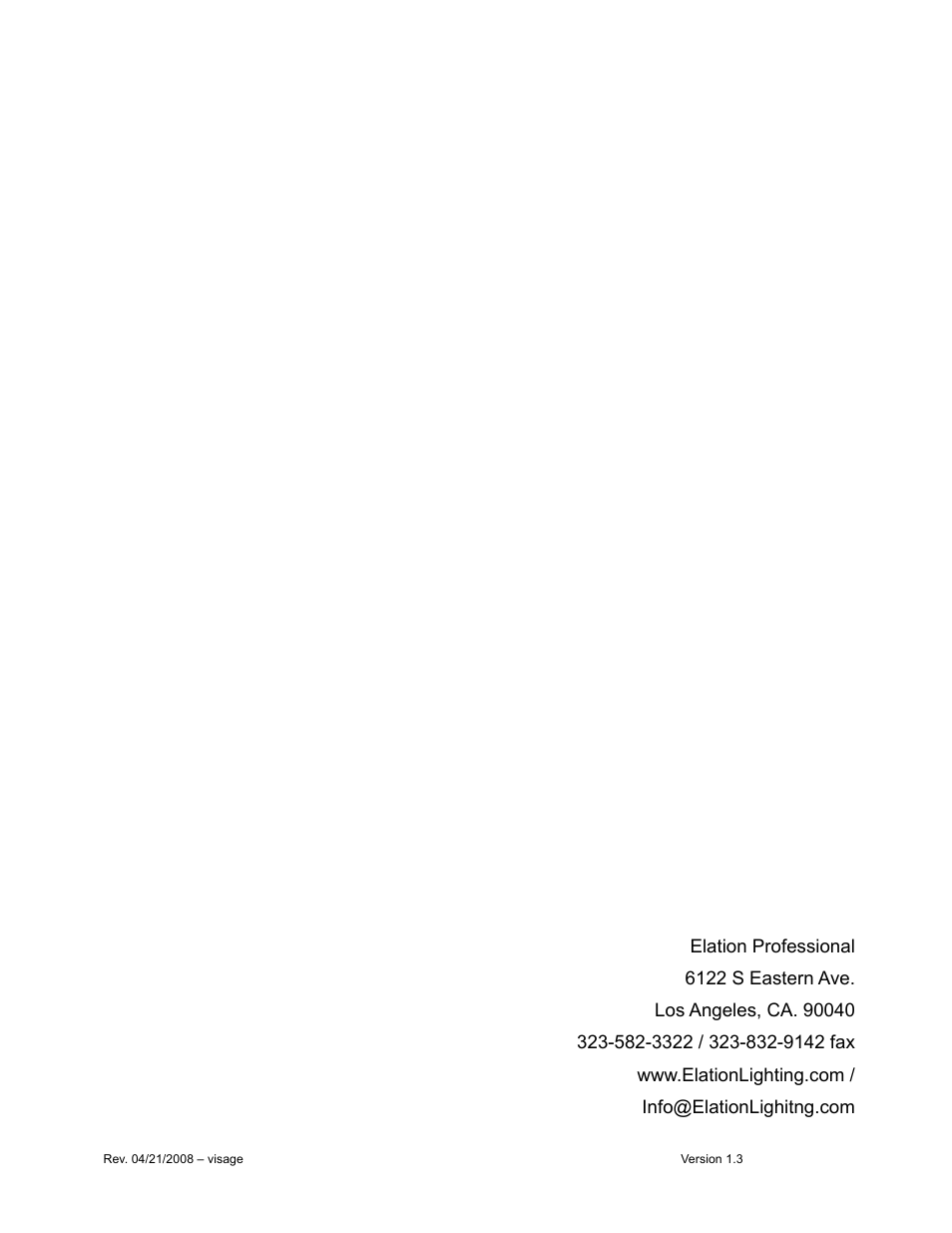 Elation Professional Design Spot 250 Pro User Manual | Page 56 / 56