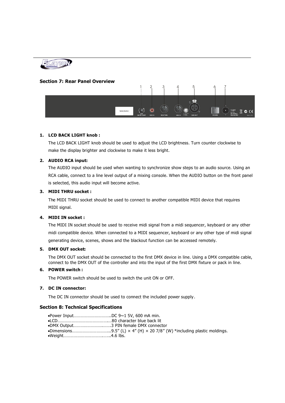 Elation Professional MAGIC-260 User Manual | Page 11 / 34