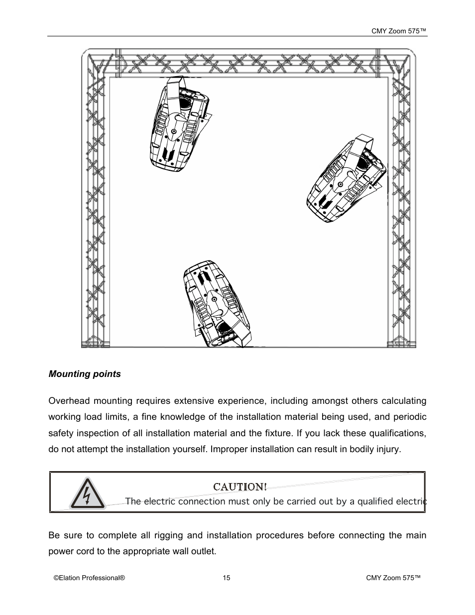Elation Professional CMY Zoom 575 User Manual | Page 15 / 52