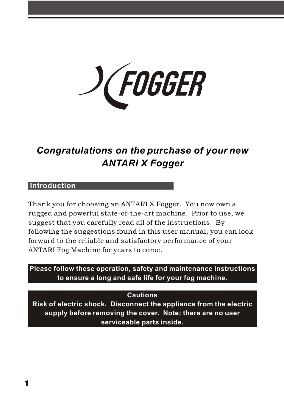 Elation Professional X-Fogger User Manual | Page 3 / 15