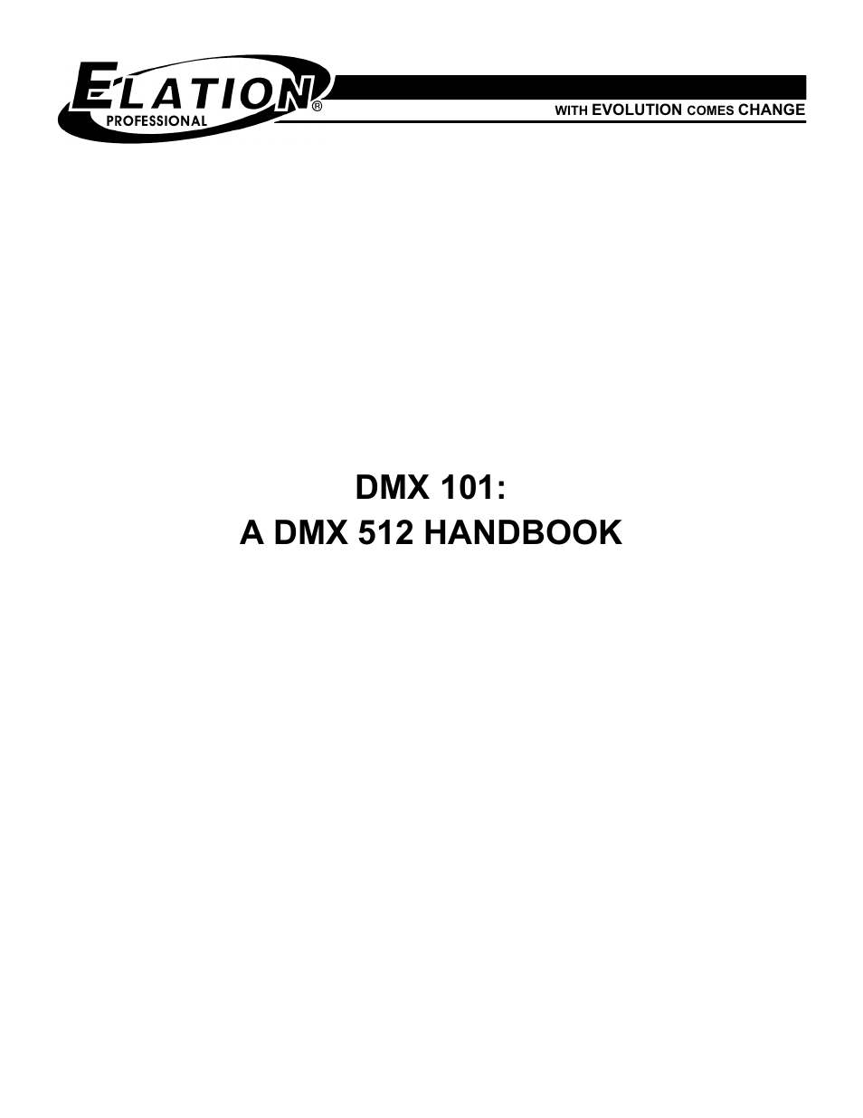 Elation Professional DMX 101 User Manual | 24 pages
