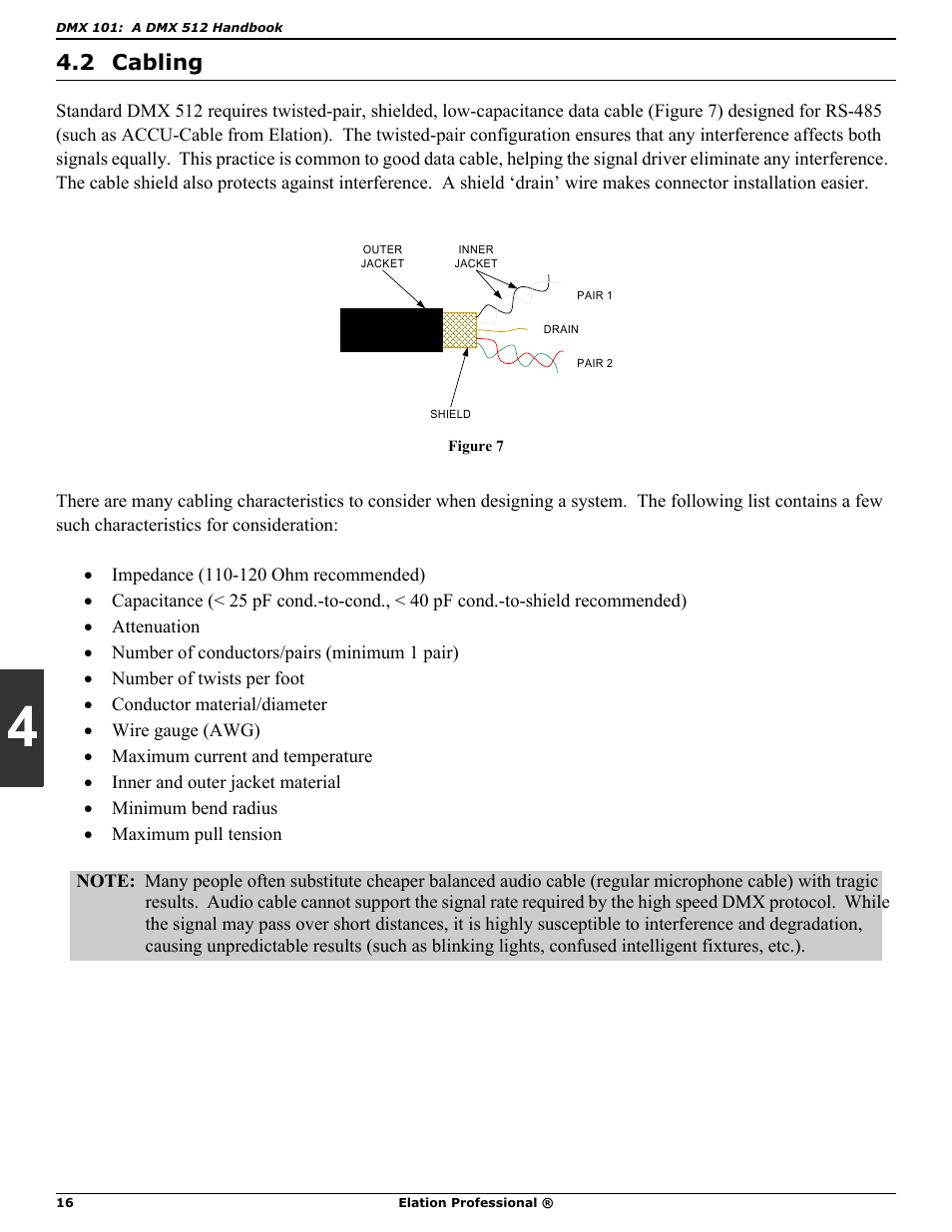 2 cabling | Elation Professional DMX 101 User Manual | Page 16 / 24