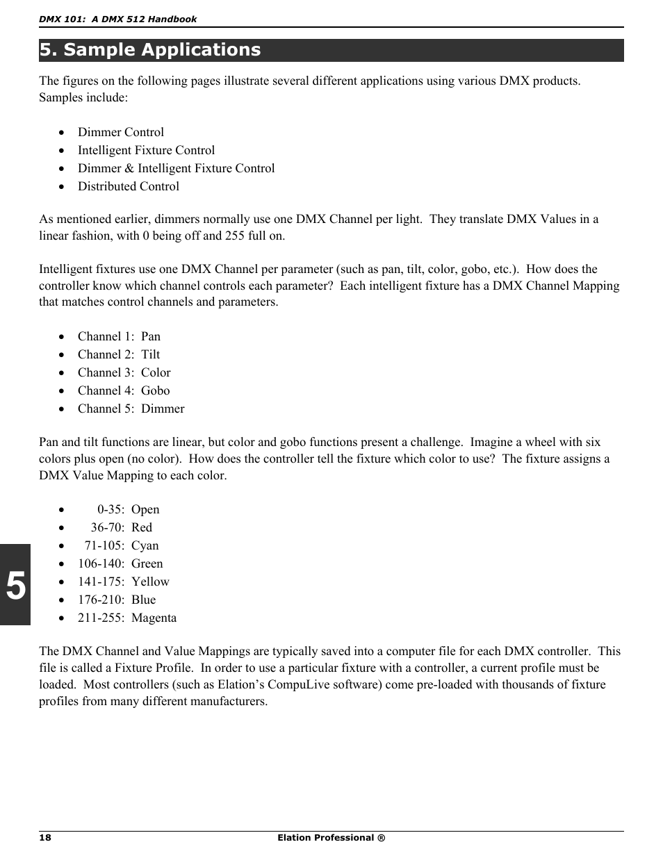 Sample applications | Elation Professional DMX 101 User Manual | Page 18 / 24