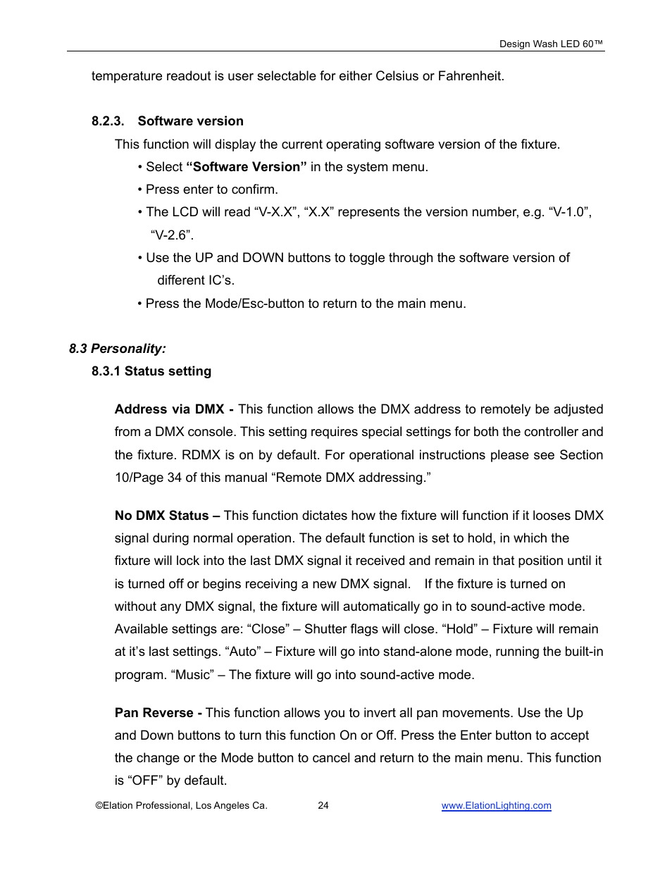 Elation Professional 60TM User Manual | Page 24 / 48
