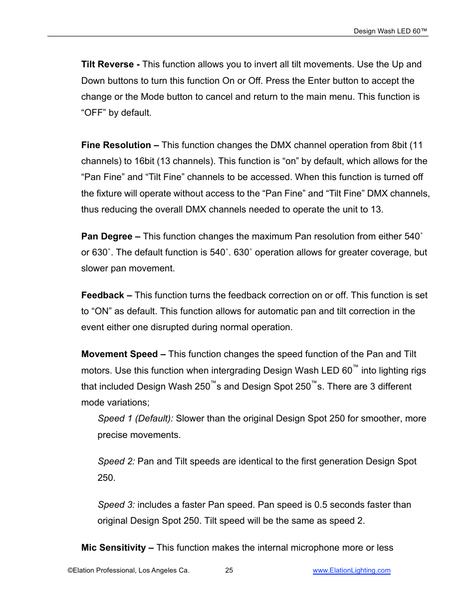 Elation Professional 60TM User Manual | Page 25 / 48