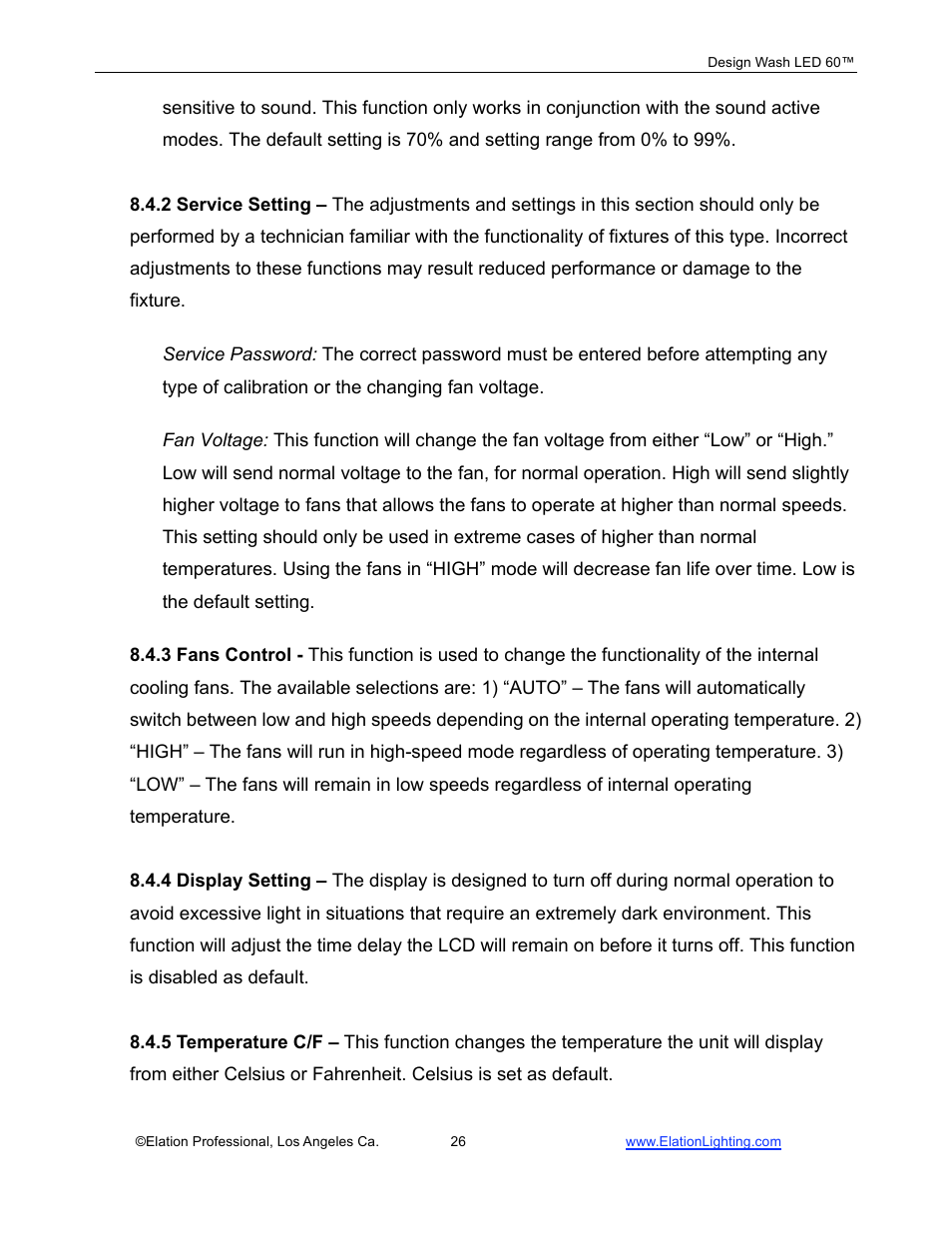 Elation Professional 60TM User Manual | Page 26 / 48