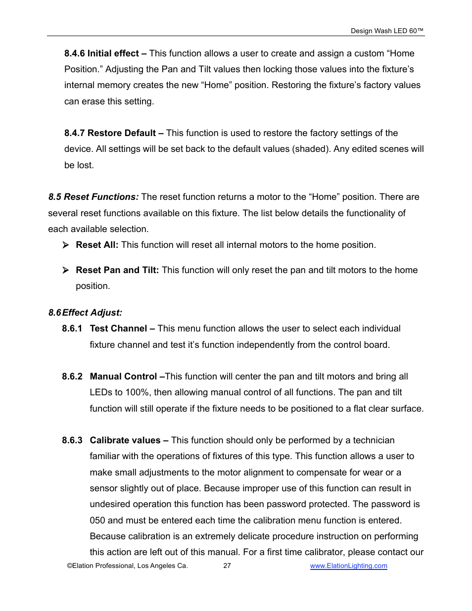Elation Professional 60TM User Manual | Page 27 / 48