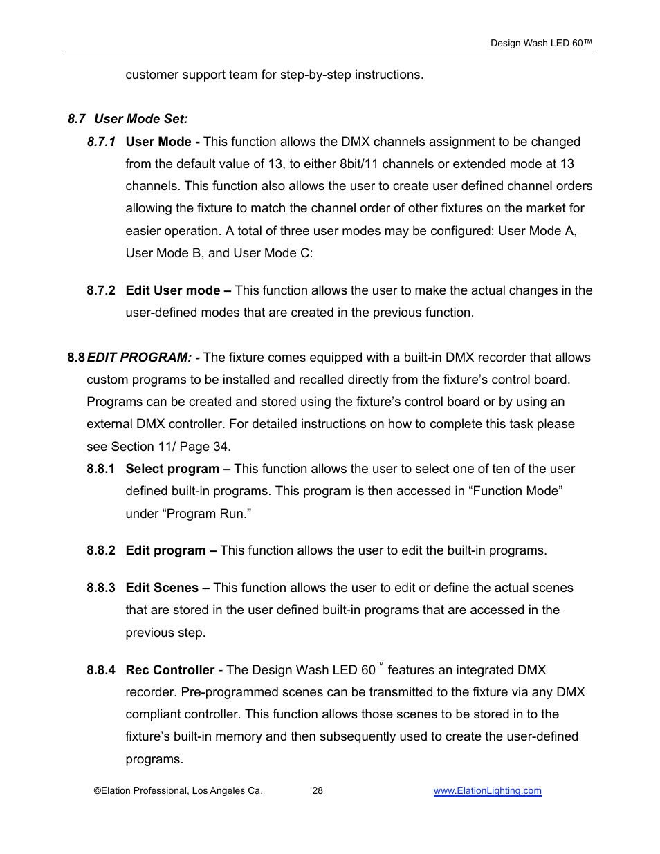 Elation Professional 60TM User Manual | Page 28 / 48