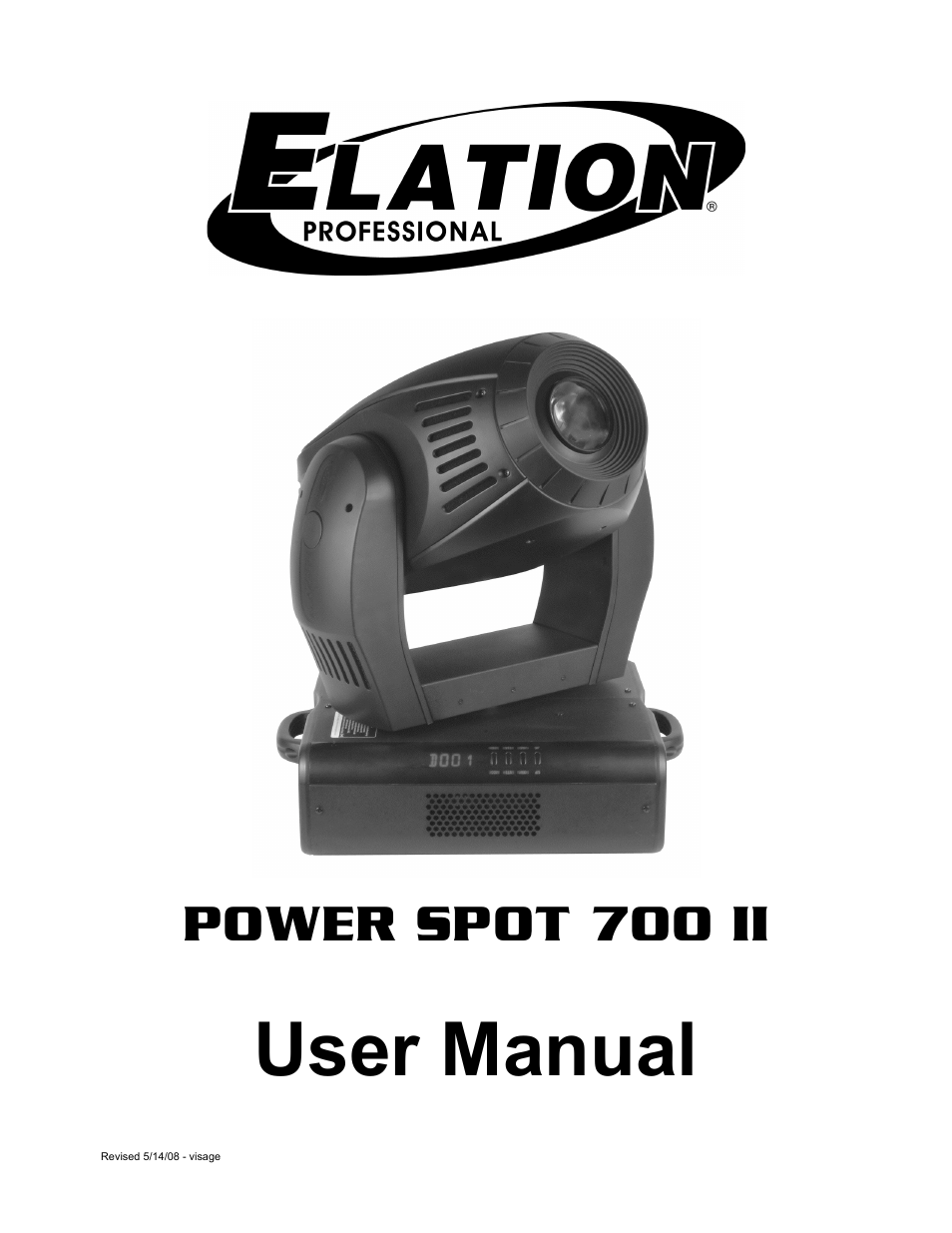 Elation Professional 700 II User Manual | 68 pages