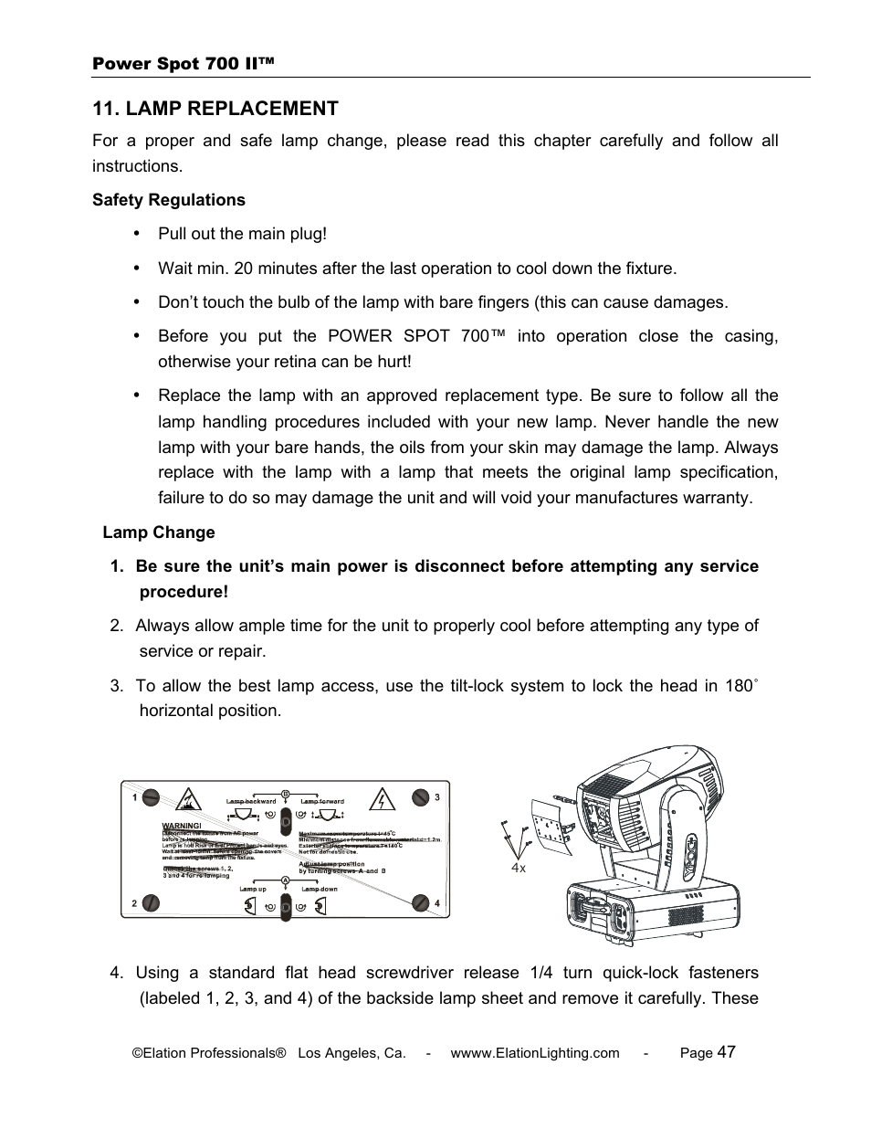 Elation Professional 700 II User Manual | Page 47 / 68