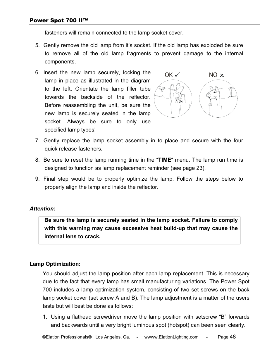 Elation Professional 700 II User Manual | Page 48 / 68