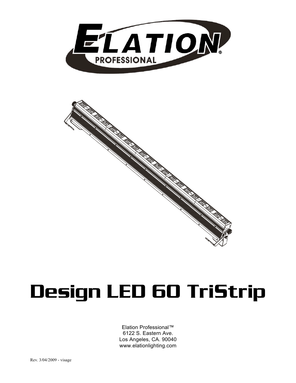 Elation Professional Design 60 Tri User Manual | 44 pages