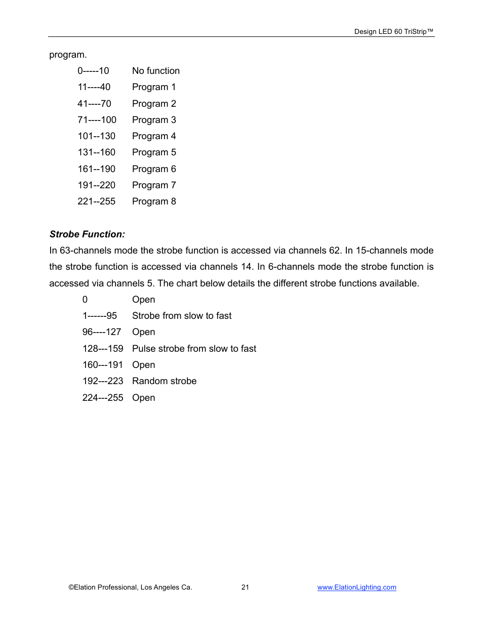 Elation Professional Design 60 Tri User Manual | Page 22 / 44