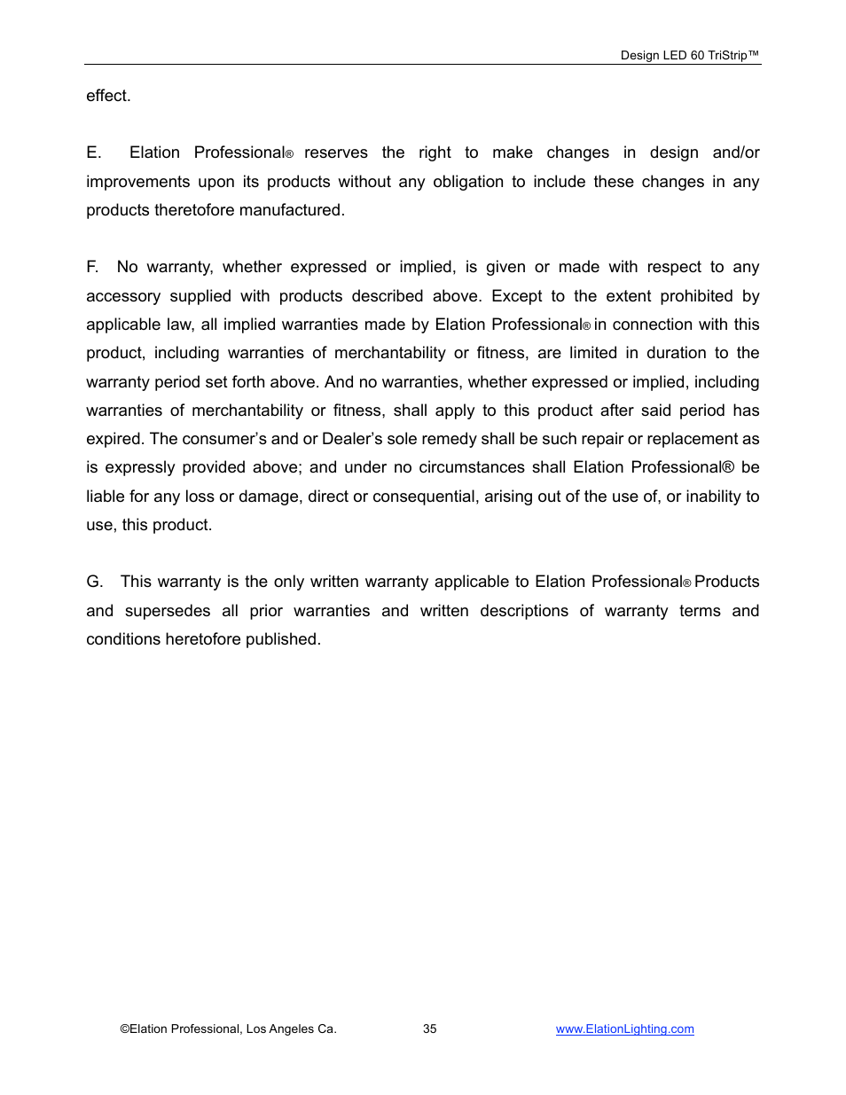 Elation Professional Design 60 Tri User Manual | Page 36 / 44