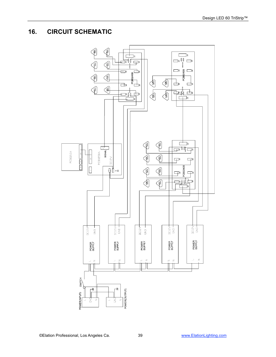 Circuit schematic | Elation Professional Design 60 Tri User Manual | Page 40 / 44