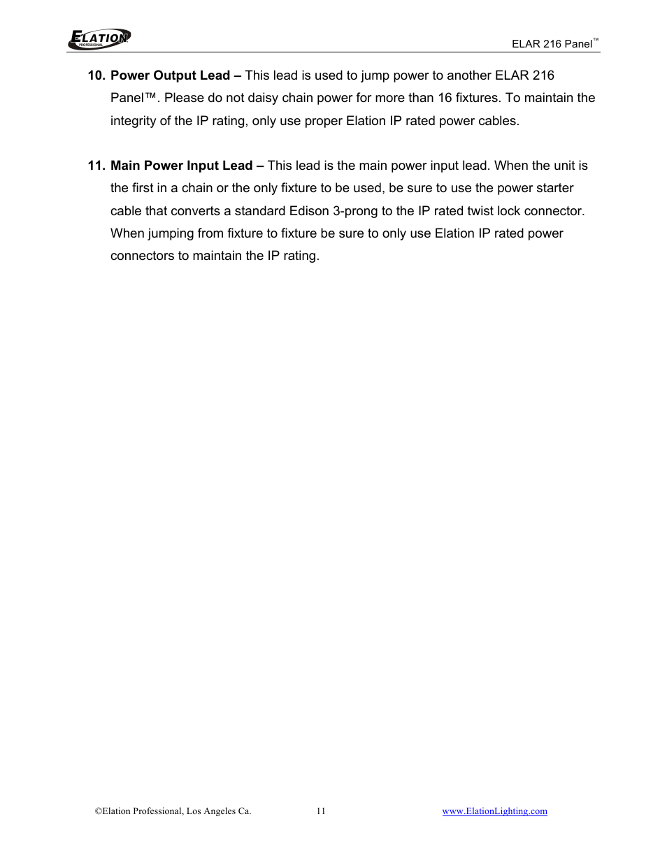 Elation Professional 216 User Manual | Page 12 / 44