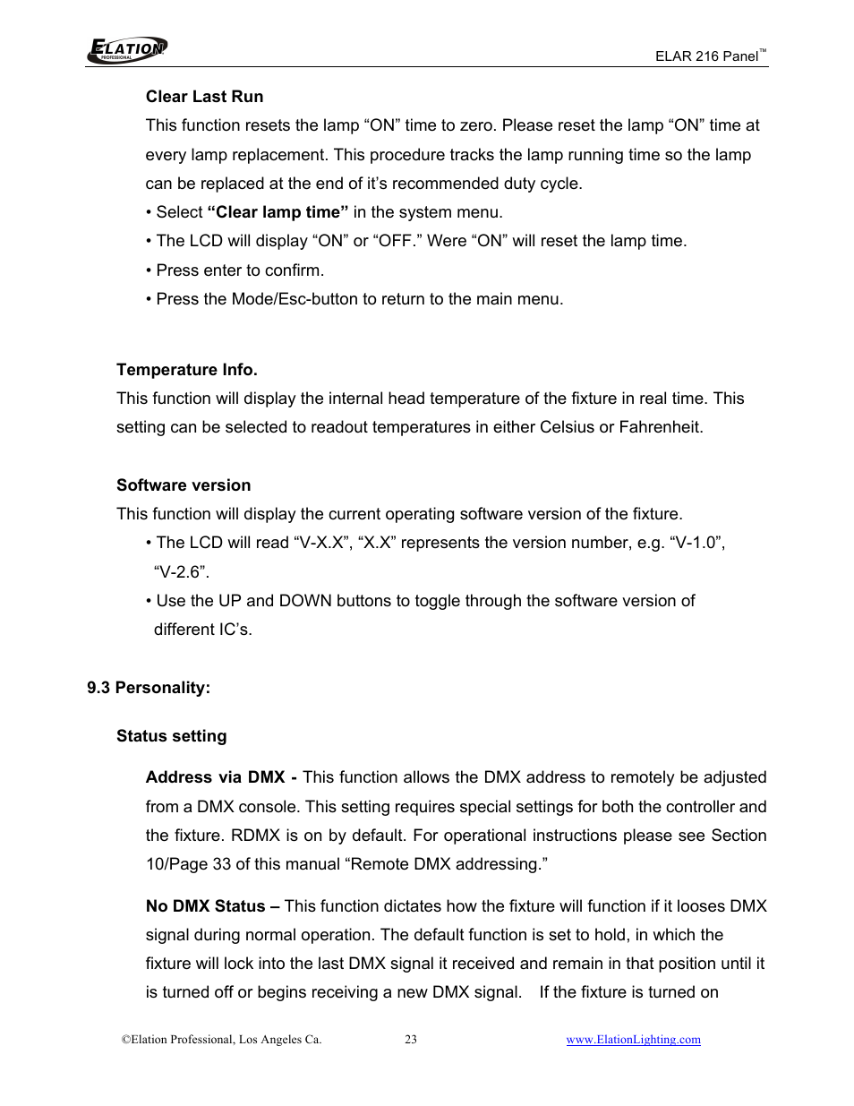 Elation Professional 216 User Manual | Page 24 / 44