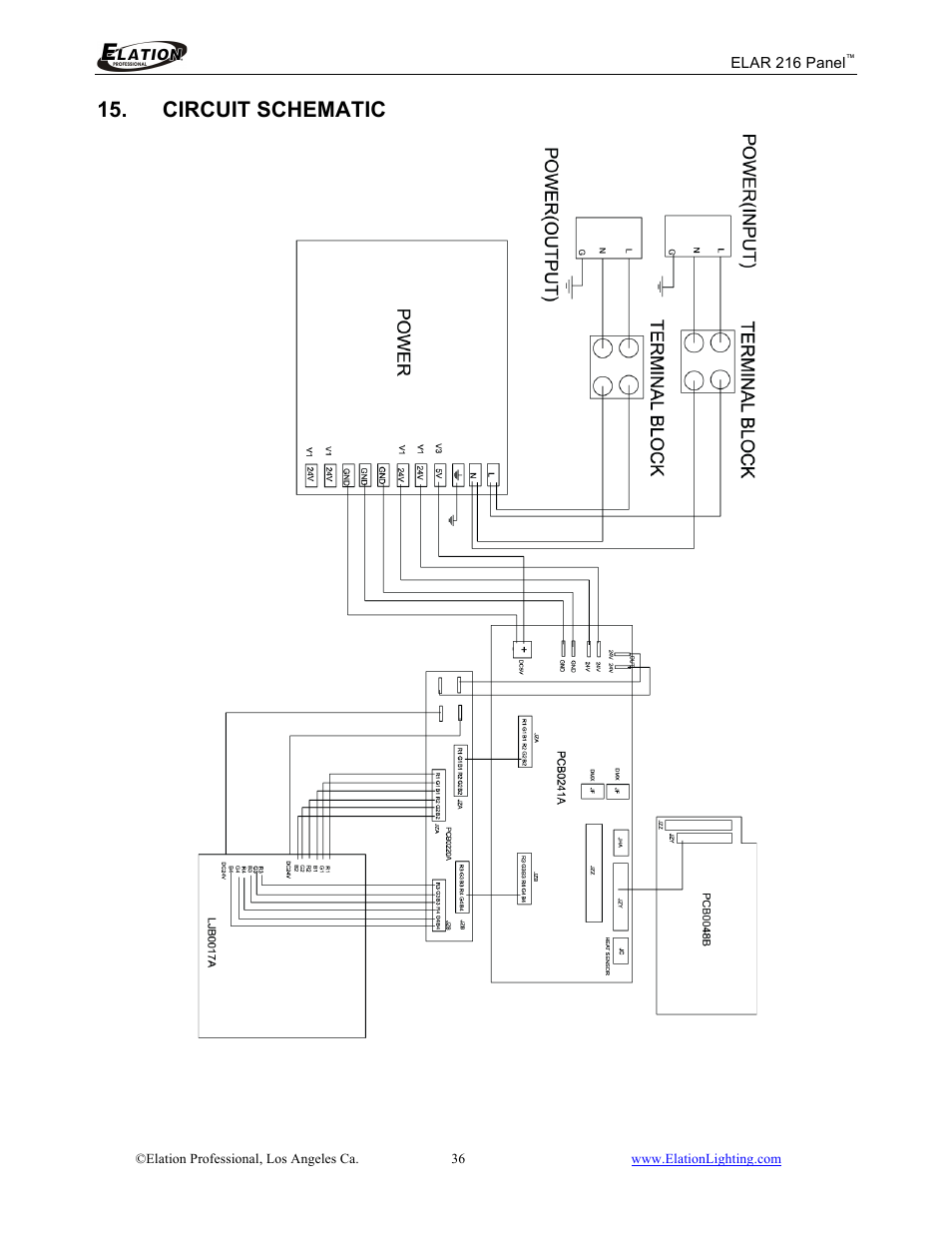 Circuit schematic | Elation Professional 216 User Manual | Page 37 / 44