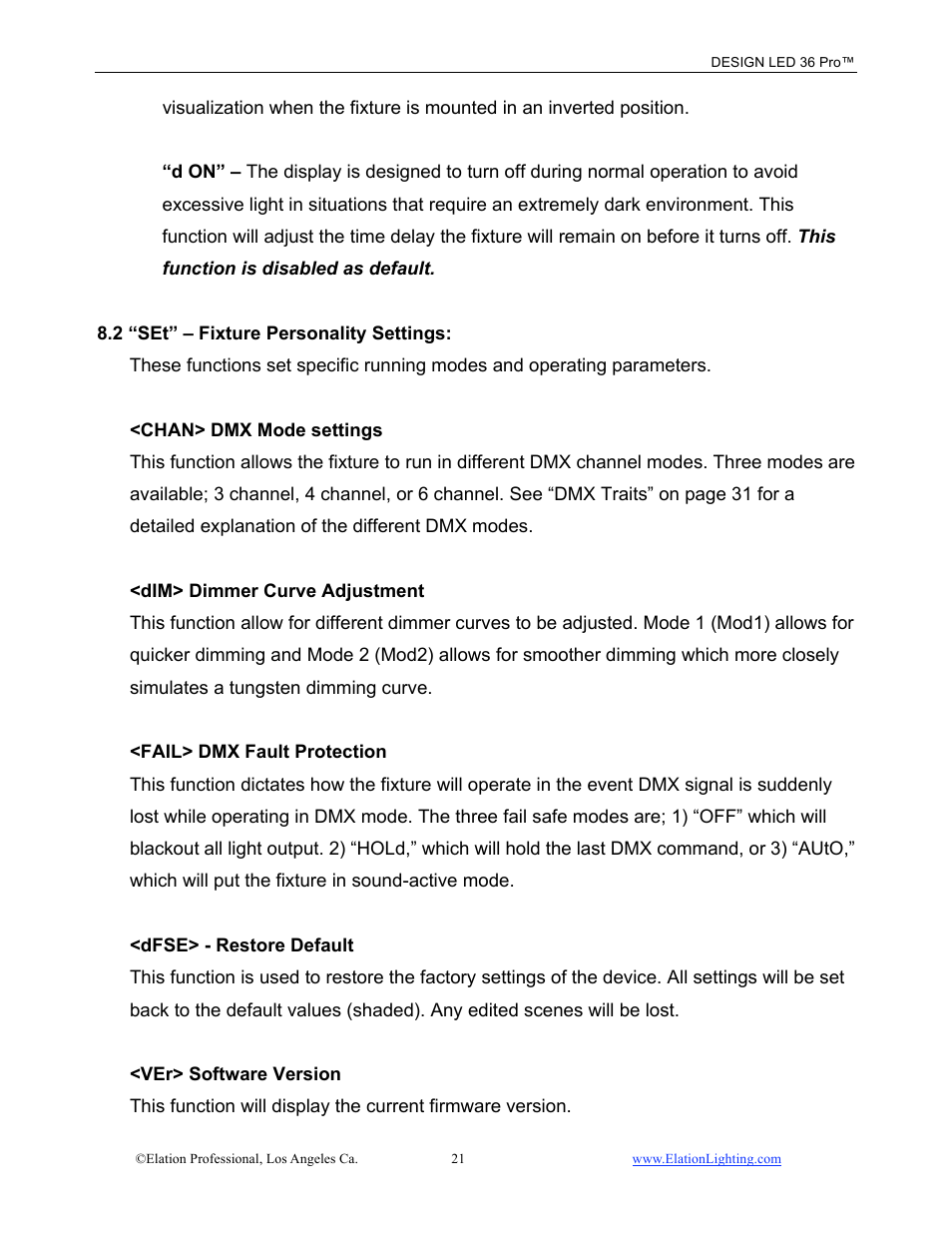 Elation Professional 36 PRO User Manual | Page 22 / 48