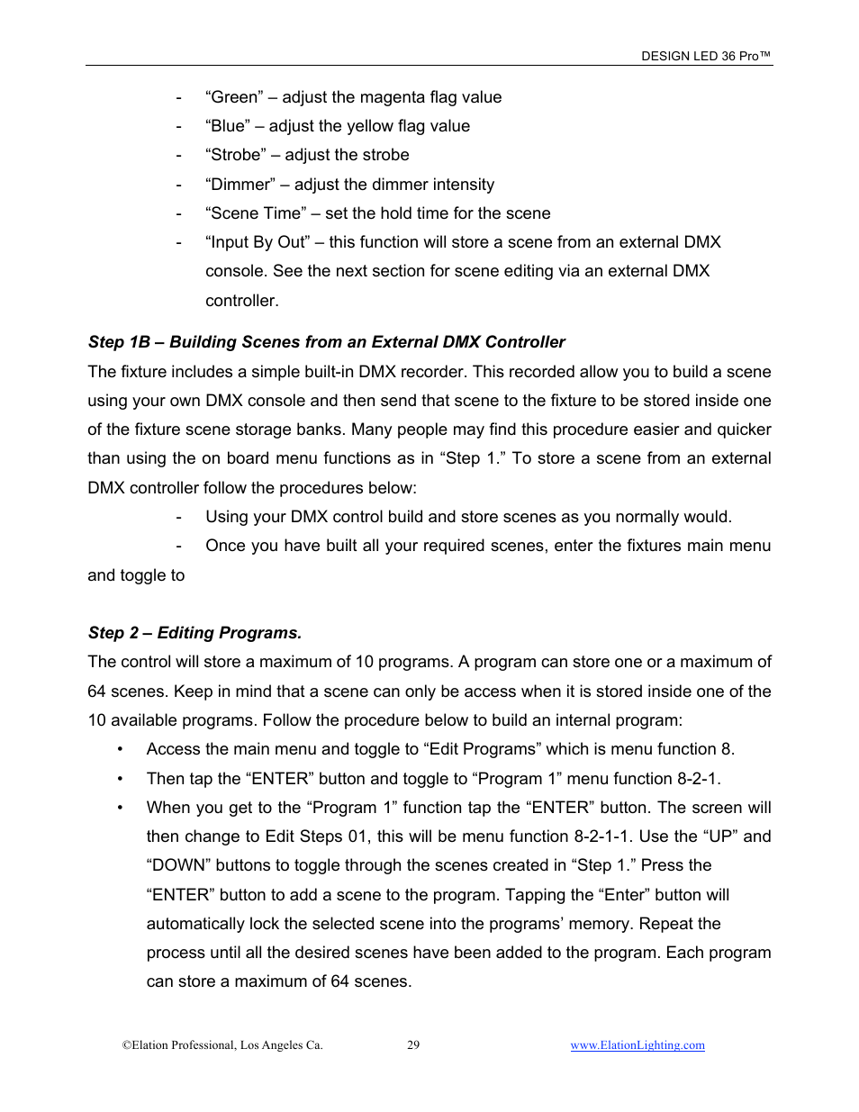 Elation Professional 36 PRO User Manual | Page 30 / 48