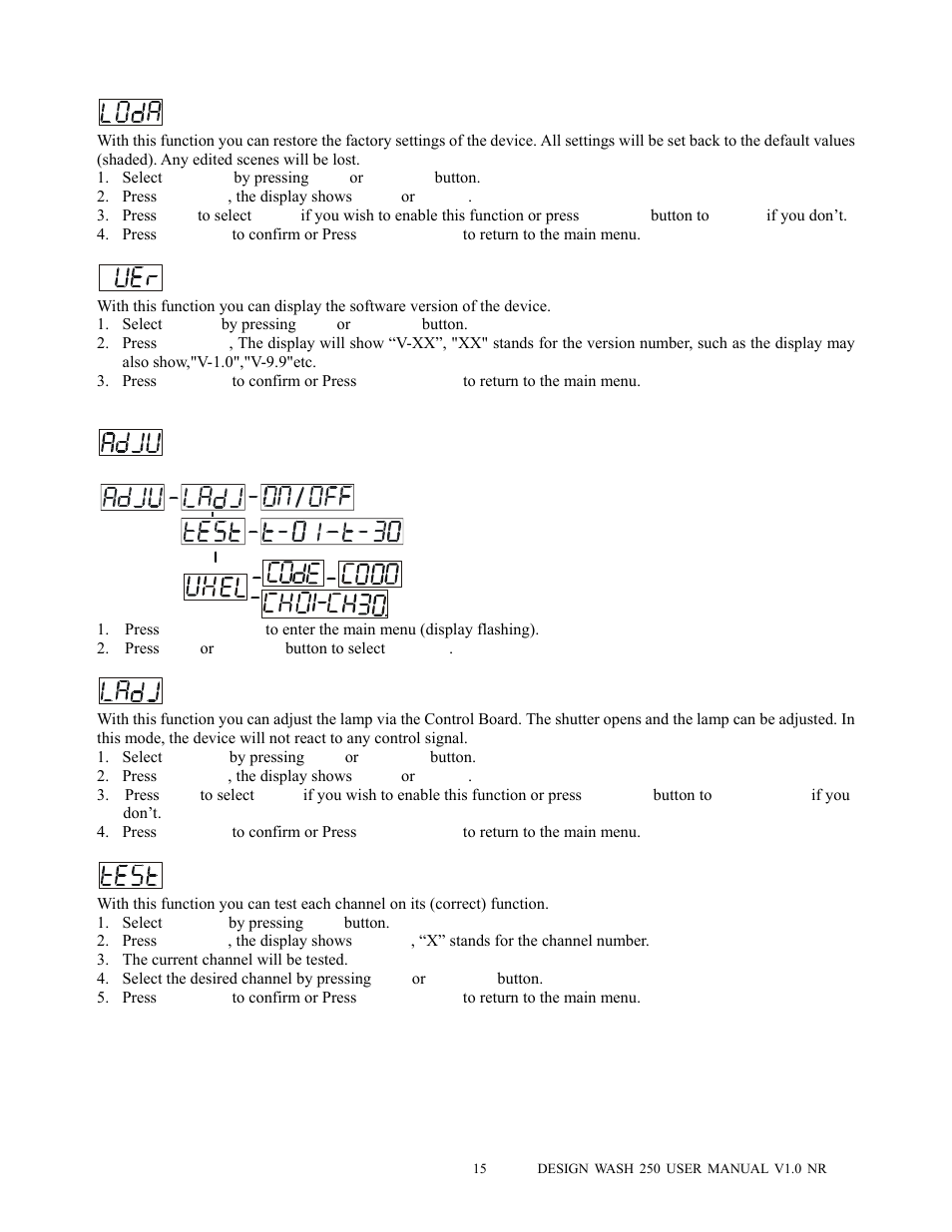 Elation Professional DESIGN WASH 250 User Manual | Page 16 / 24