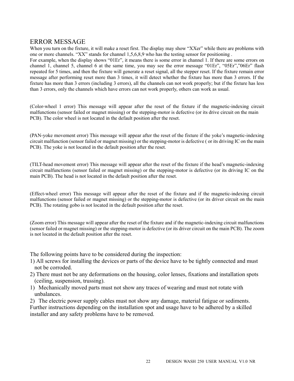 Cleaning and maintenance | Elation Professional DESIGN WASH 250 User Manual | Page 23 / 24