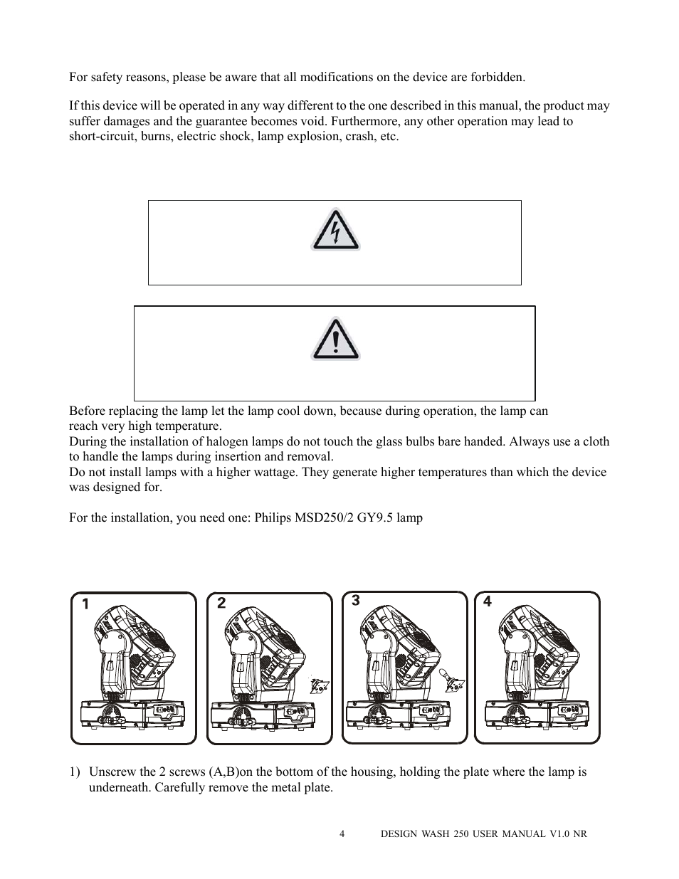 Installation instructions | Elation Professional DESIGN WASH 250 User Manual | Page 5 / 24