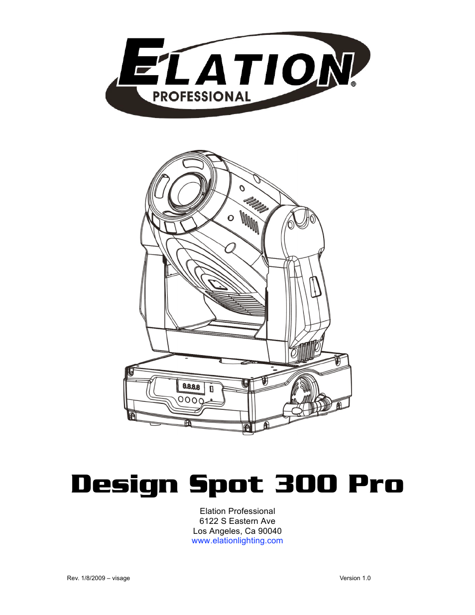 Elation Professional Design Spot 300 PRO User Manual | 64 pages