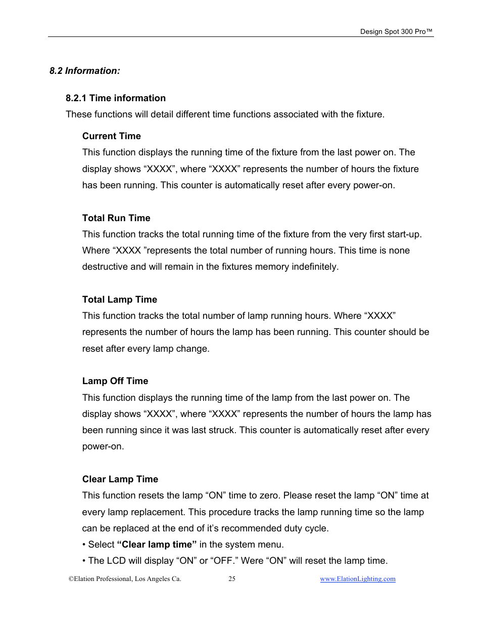 Elation Professional Design Spot 300 PRO User Manual | Page 25 / 64