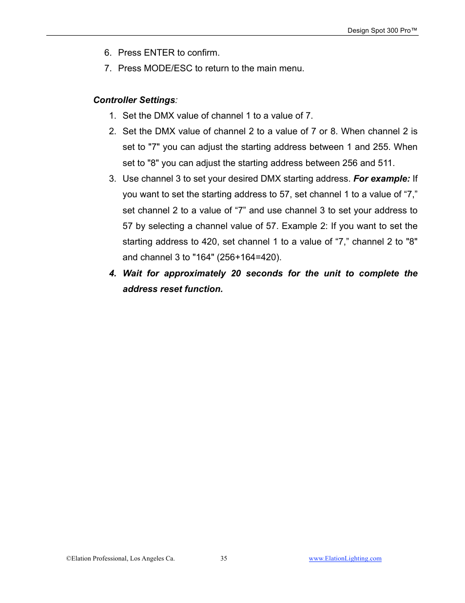 Elation Professional Design Spot 300 PRO User Manual | Page 35 / 64