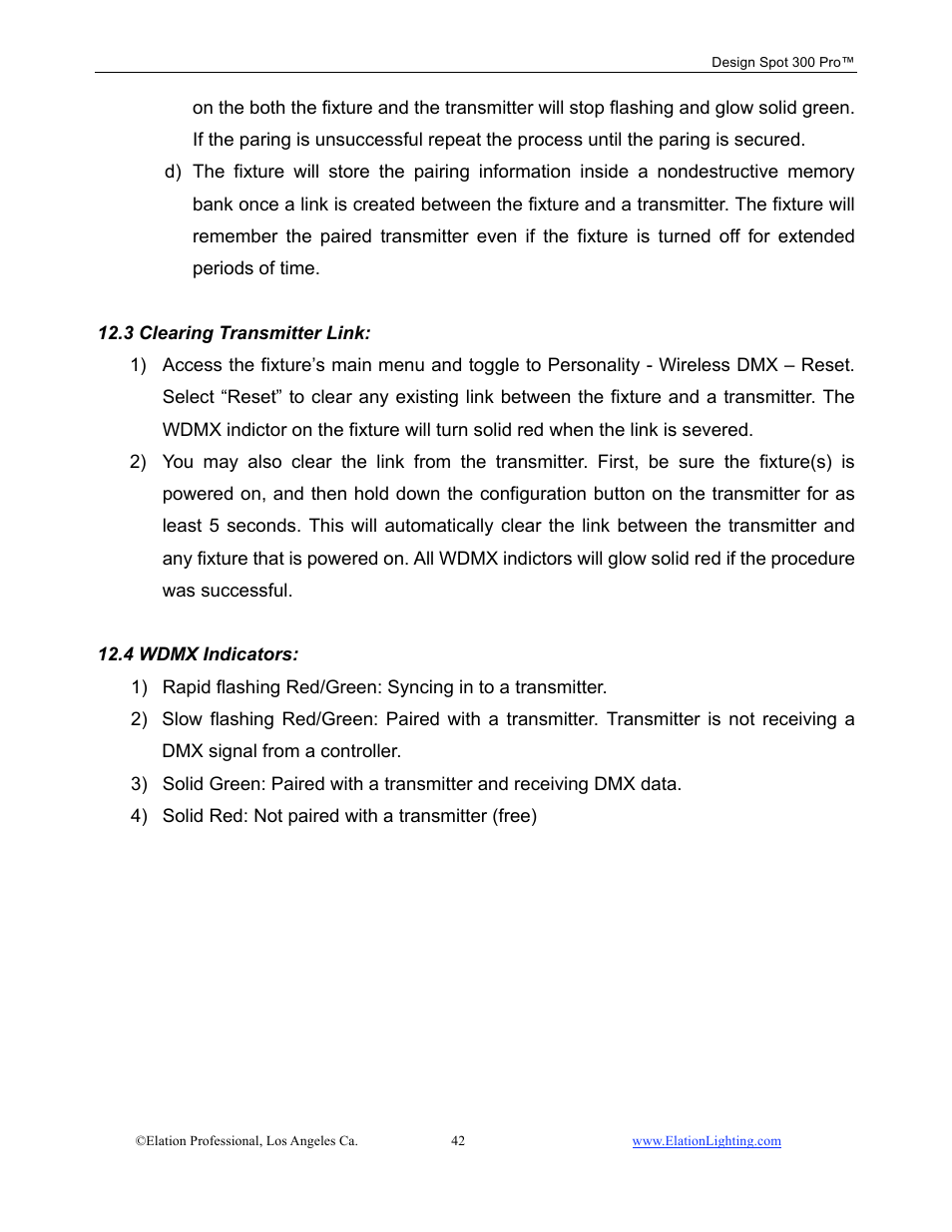 Elation Professional Design Spot 300 PRO User Manual | Page 42 / 64