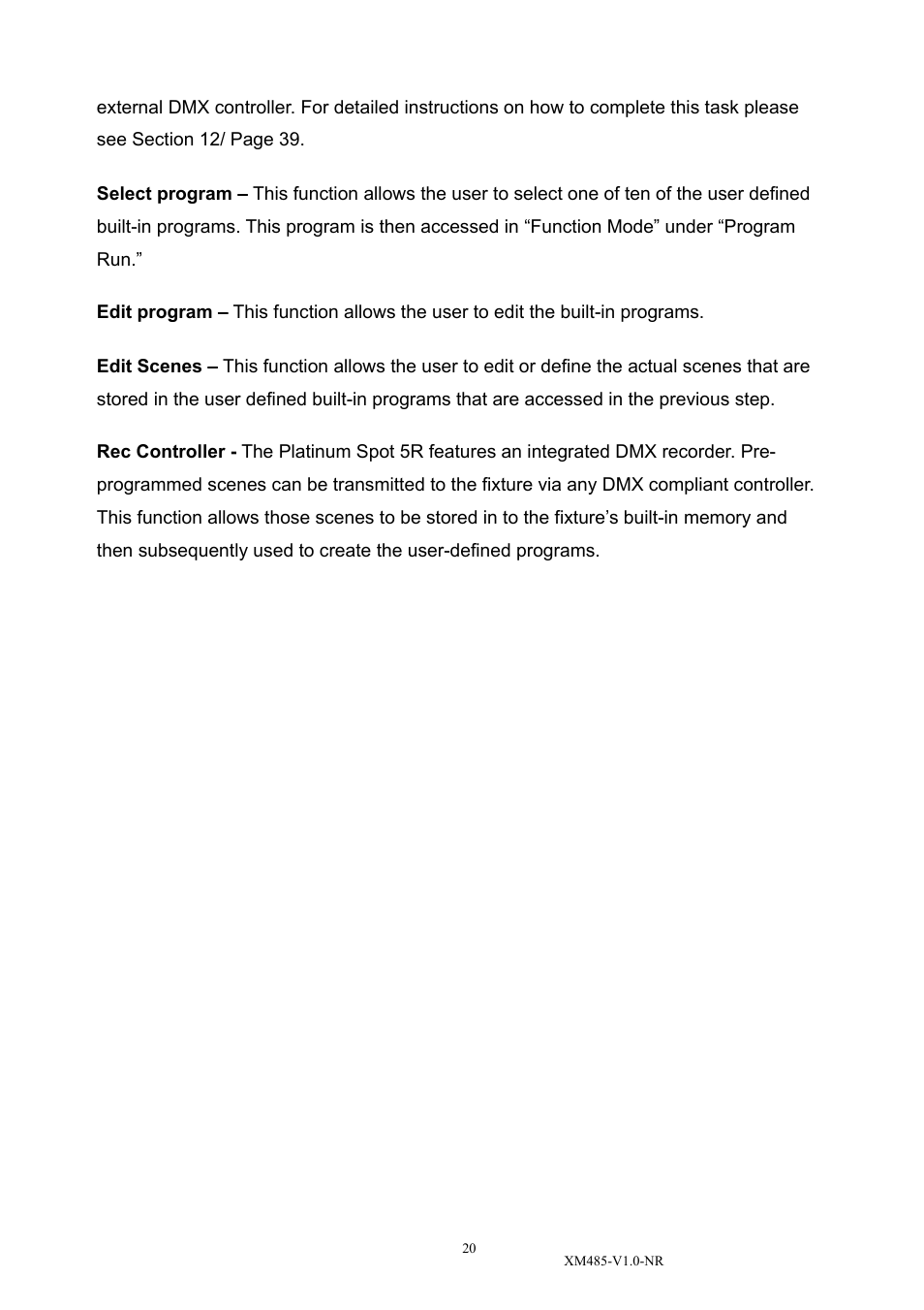 Elation Professional PLATINUM BEAM 5R XM485-V1.0-NR User Manual | Page 22 / 27