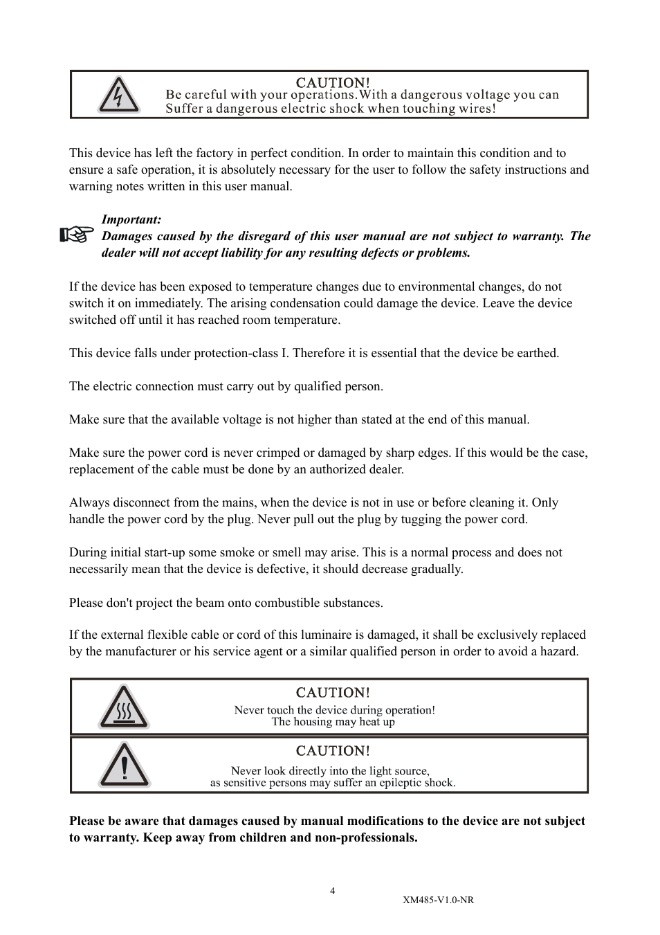 Elation Professional PLATINUM BEAM 5R XM485-V1.0-NR User Manual | Page 6 / 27