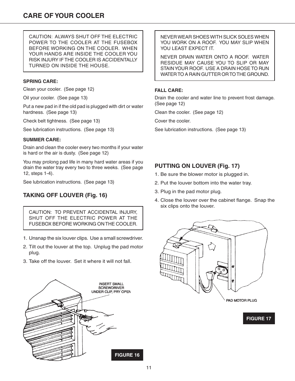 Care of your cooler | Essick Air ECR 7200 User Manual | Page 11 / 16
