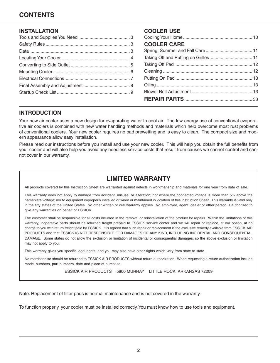 Essick Air ECR 7200 User Manual | Page 2 / 16