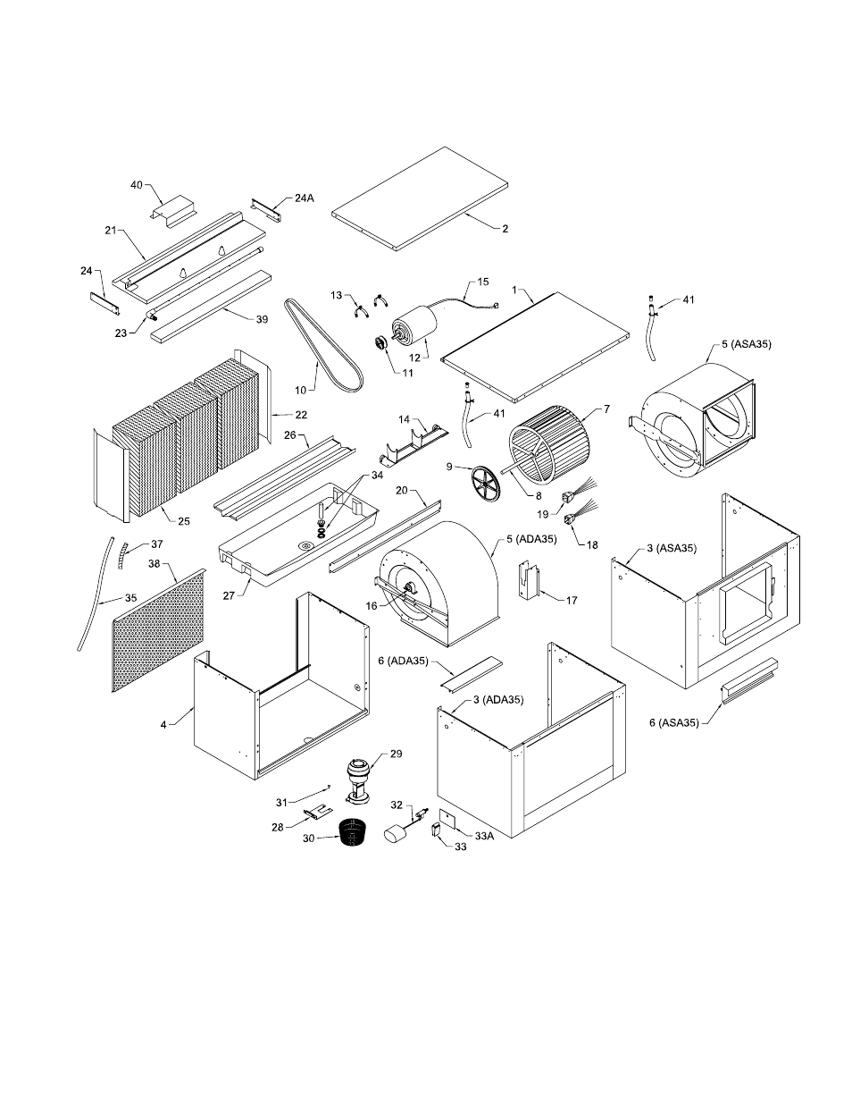 Parts drawing / dibujo de piezas | Essick Air AUA5112 User Manual | Page 7 / 16