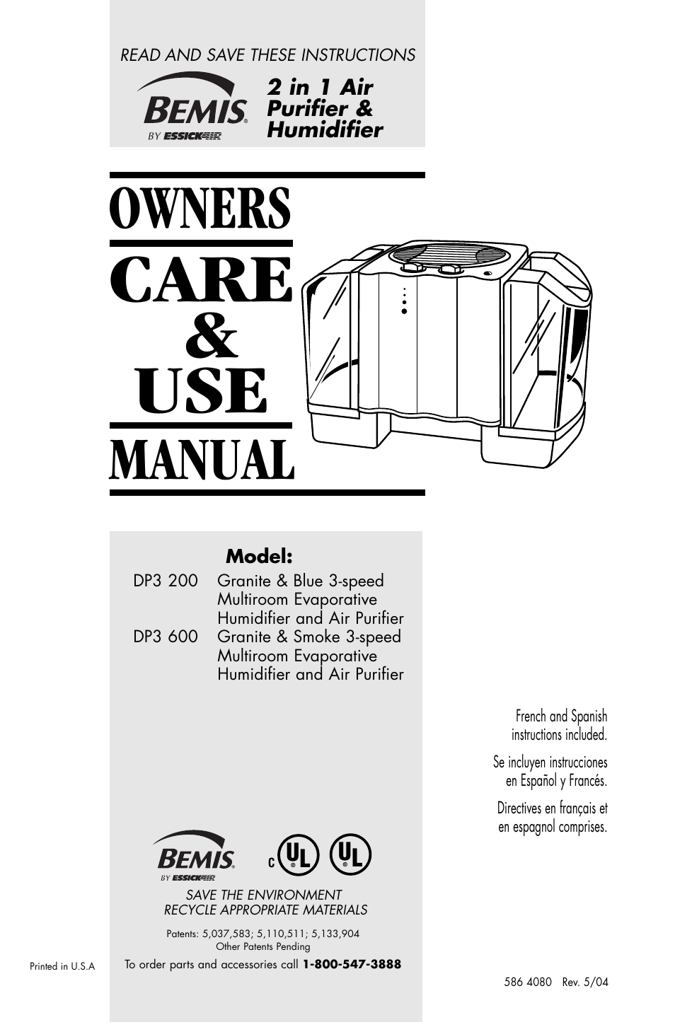 Essick Air DP3 200 User Manual | 52 pages