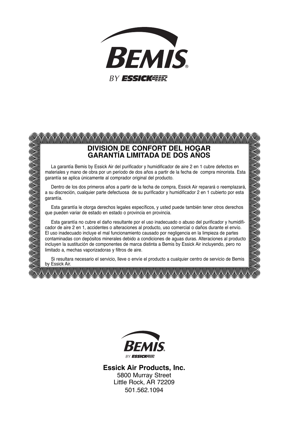 Essick air products, inc | Essick Air DP3 200 User Manual | Page 33 / 52