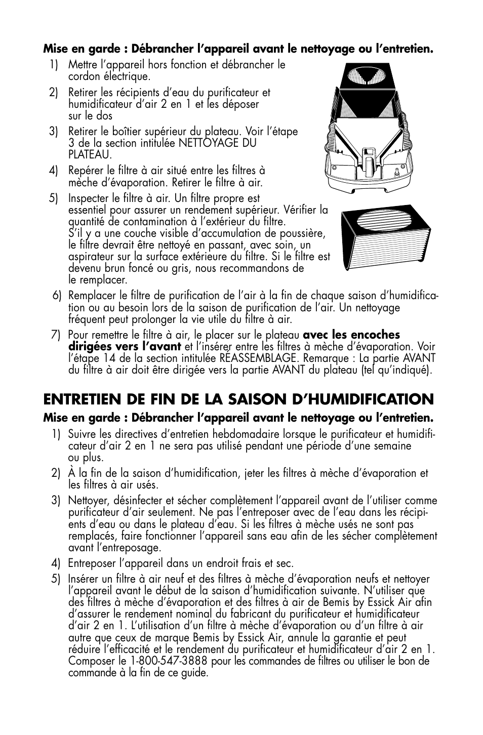 Entretien de fin de la saison d’humidification | Essick Air DP3 200 User Manual | Page 45 / 52