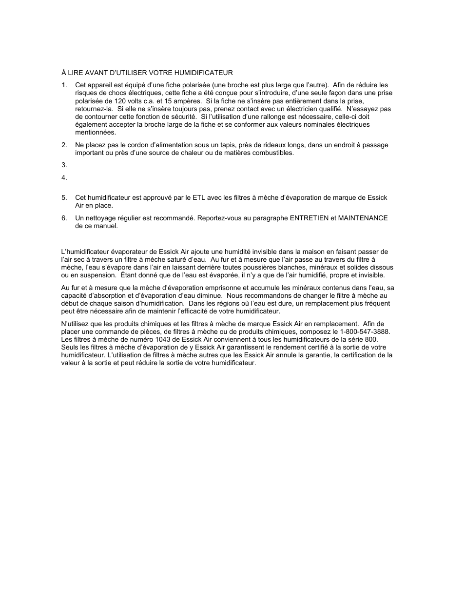 Essick Air 826 800 User Manual | Page 13 / 17