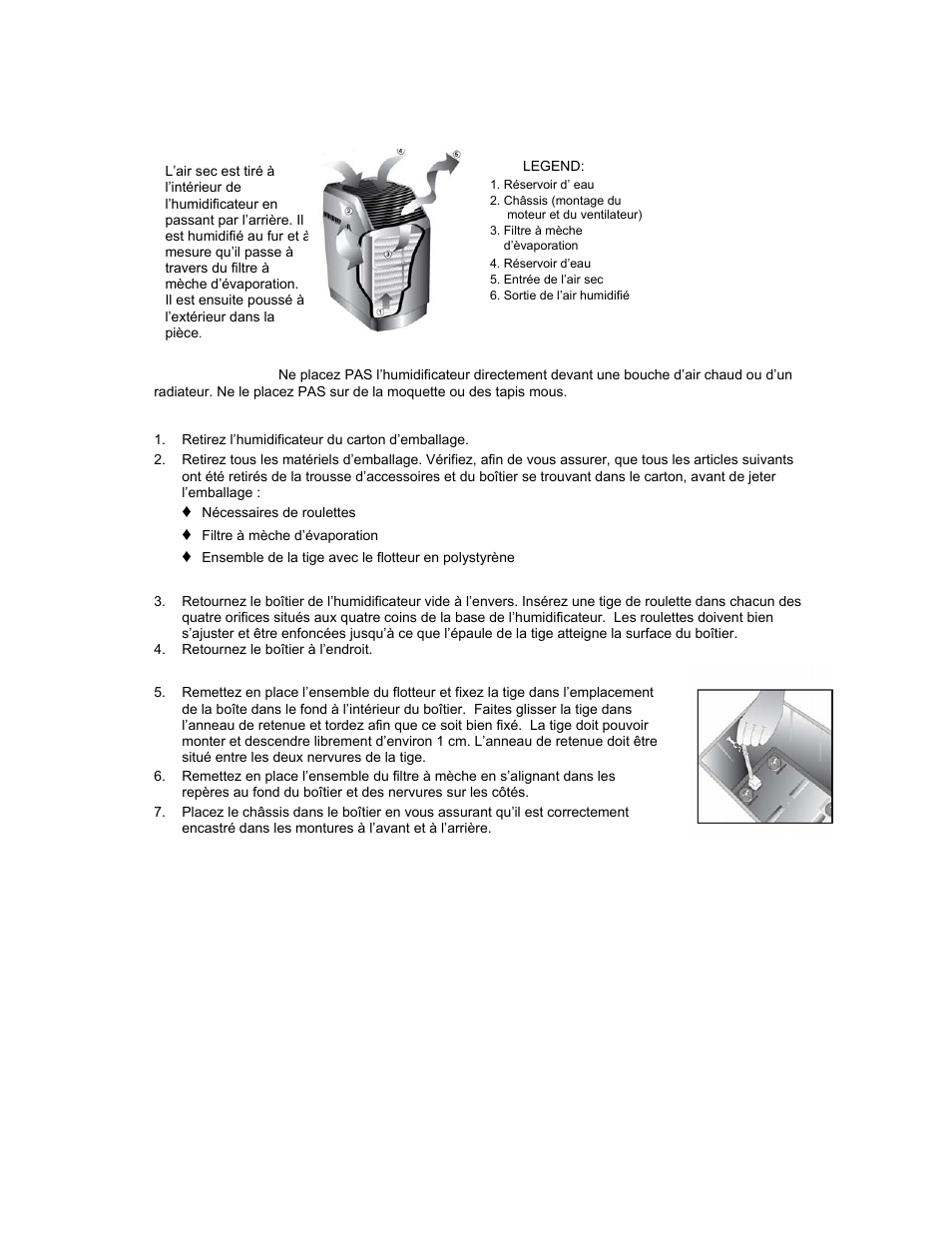 Fonctionnement de l’humidificateur | Essick Air 826 800 User Manual | Page 14 / 17