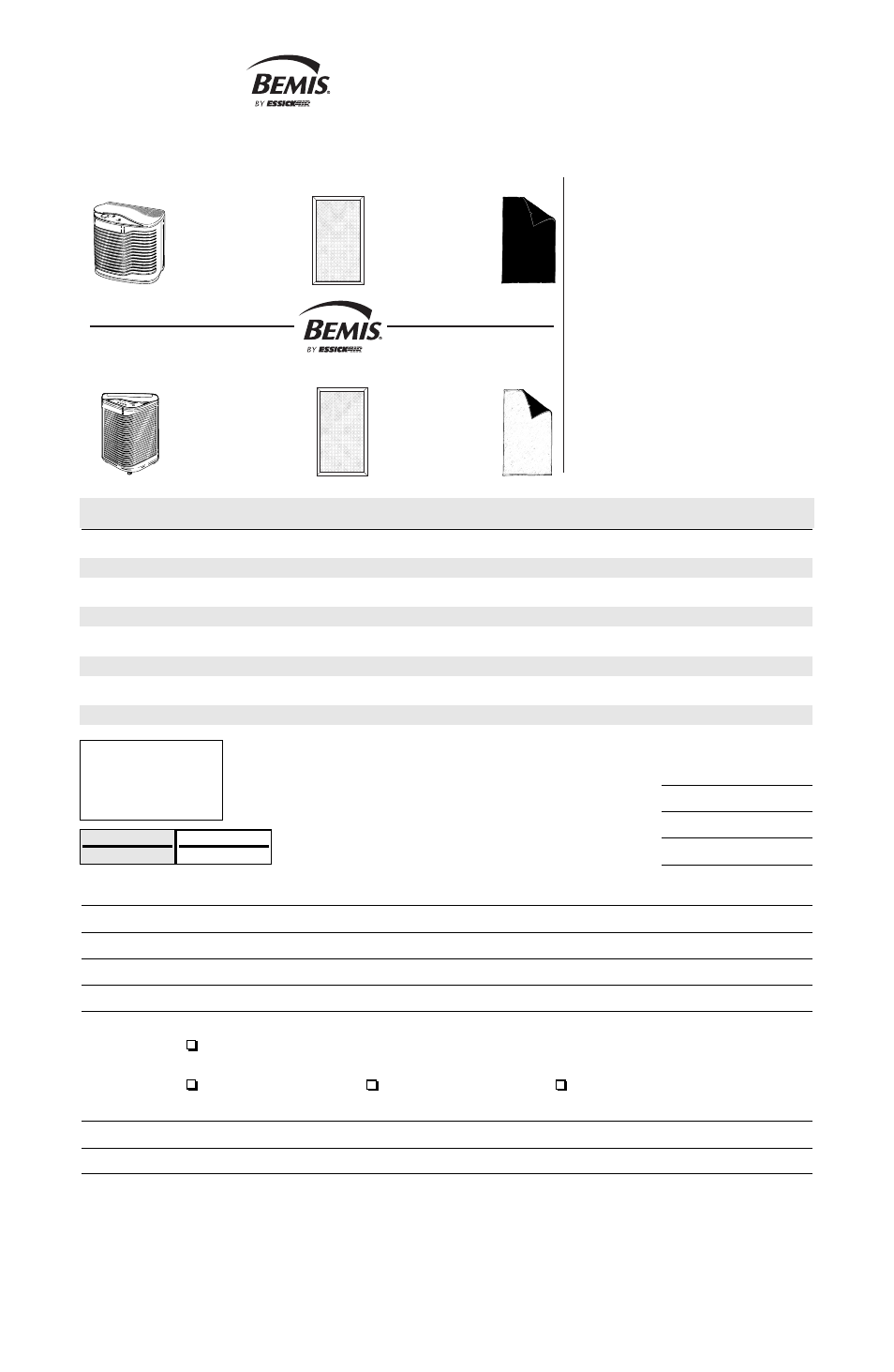 Accessory order form | Essick Air FILTERWATCH 127-001 User Manual | Page 10 / 36