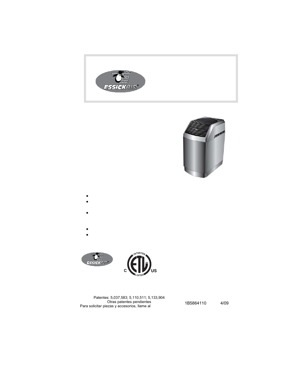 Espanol, Manual de cuidados y uso del propietario, Modelos | Humidificador vaporizador | Essick Air 821 000 User Manual | Page 7 / 19
