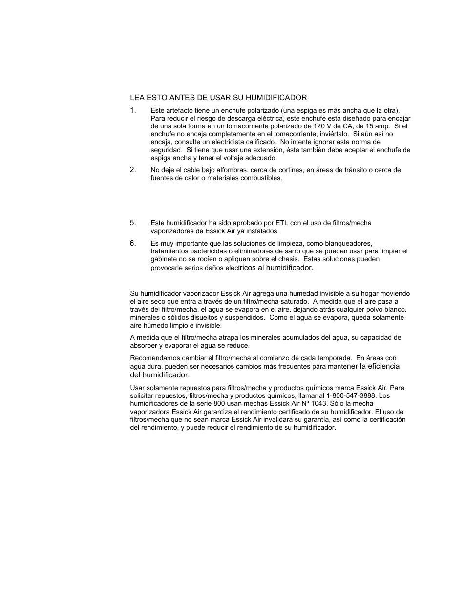 Essick Air 821 000 User Manual | Page 8 / 19