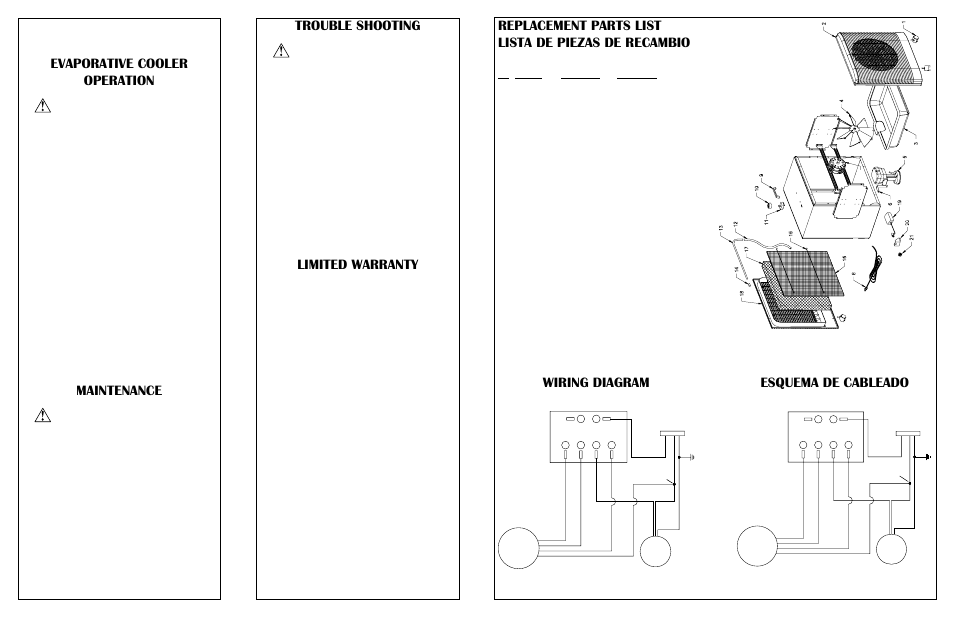 Om_m150-2.pdf, Wiring diagram esquema de cableado | Essick Air M150 User Manual | Page 3 / 4