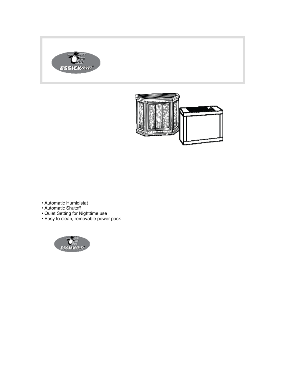 Essick Air Essick Evaporative Humidifier 697 500 User Manual | 18 pages