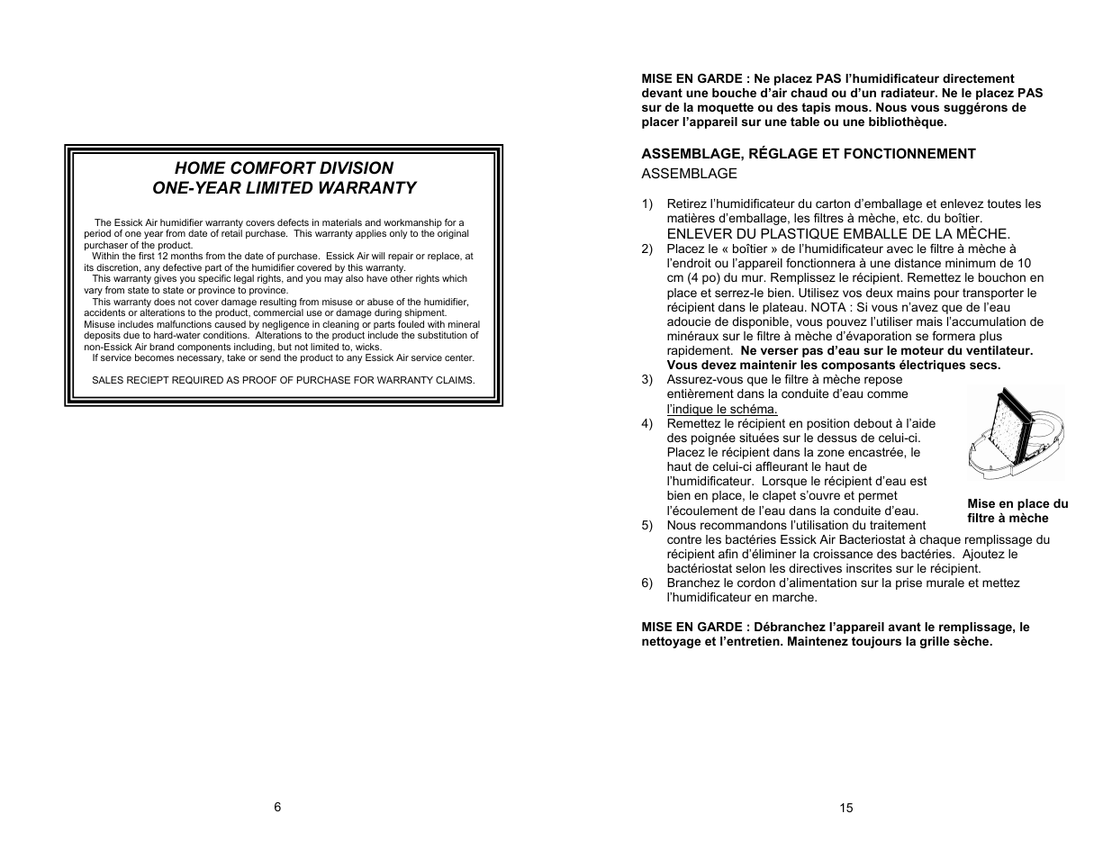 Essick Air 7D6 100 User Manual | Page 6 / 10