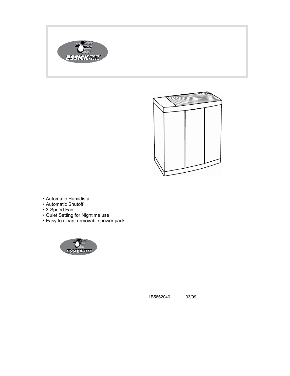 Essick Air H12 Series User Manual | 19 pages